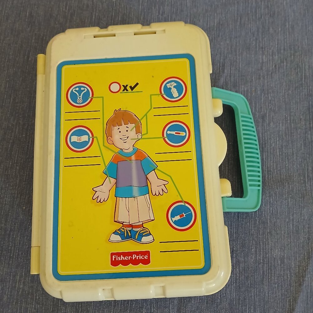 Fisher Price Doctor kit set 3 thermometers + Tools + carry case Vintage 1997